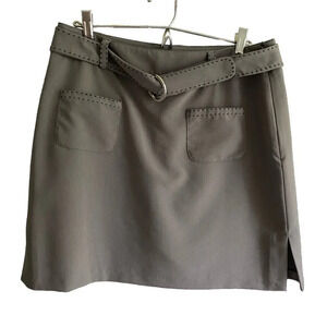TEHAMA Gray Activewear Mini Tennis Belted Golf  Skirt Skort Size 8